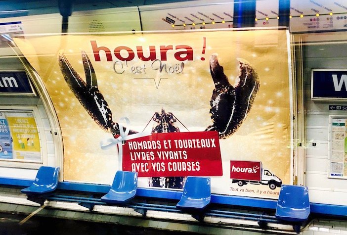 Une affiche Houra avec un homard