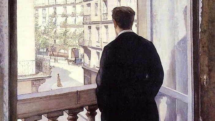 Jeune homme à la fenêtre, balcon