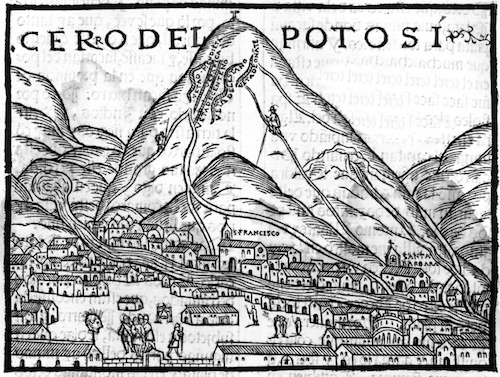 Vue ancienne de la ville et du Cerro Rico