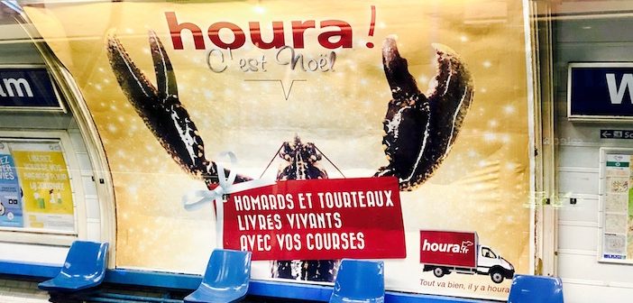 Une affiche Houra avec un homard